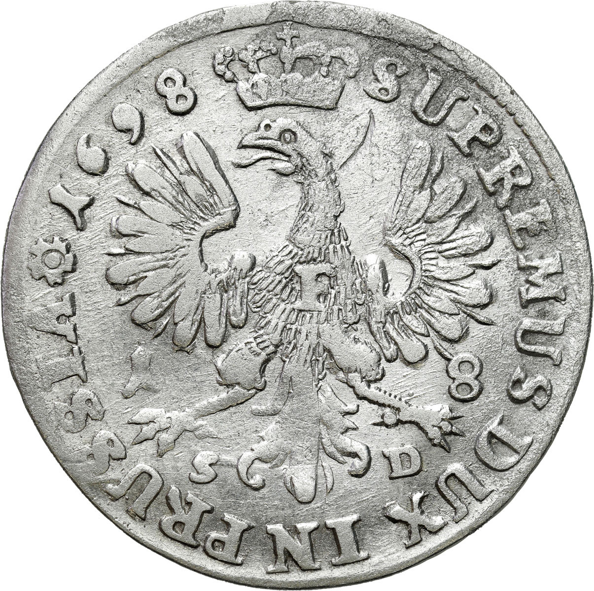 Niemcy, Brandenburgia-Prusy. Fryderyk III (1688–1701). Ort 1698 SD, Królewiec